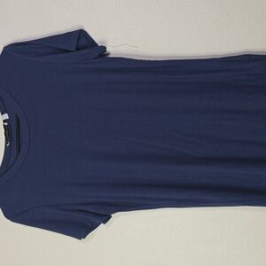 American Tall Classic Navy Blue Ribbed Women's Tee Size Large